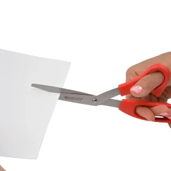 Scissors|Westcott All Purpose 8" Stainless Steel Standard Scissors, Pointed Tip, Red (10703)