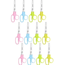 Scissors|Westcott Kleencut 5" Kids Stainless Steel Scissors, Blunt Tip, Assorted Colors, 12/Pack (ACM42516-12)