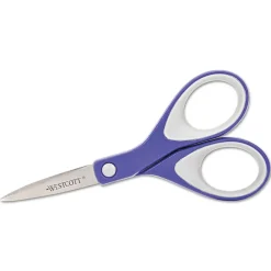 Scissors|Westcott KleenEarth 6" Stainless Steel Standard Scissors, Pointed Tip, Blue/Gray (15552)
