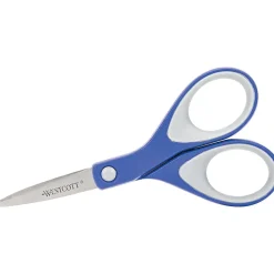Scissors|Westcott KleenEarth 6" Stainless Steel Standard Scissors, Pointed Tip, Blue/Gray (15552)