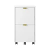File Cabinets*Whalen Breenly 2-Drawer Mobile Vertical File Cabinet, Letter/Legal Size, 28"H x 16"W x 20.63"D, Off-White/Gold (SPUS-BRMF-WH)