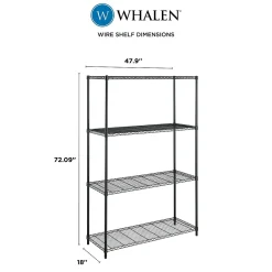 Shelving*Whalen 4-Shelf Wire Unit, 48