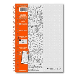 Journals|Whitelines Journal, 75.75" x 8.25", Dotted Ruled, Gray, 70 Pages, 12/Carton (17006cs)