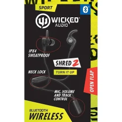 Shred2 Wireless Bluetooth Stereo Headphones, Lime Freak (WI-BT3670)<Wicked Audio Online