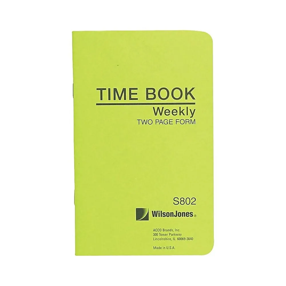 Accounting & Record Journals*Wilson Jones Foreman's Time Book, 4.25" x 6.8", Green, 36 Sheets/Book (S802)