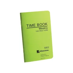 Accounting & Record Journals*Wilson Jones Foreman's Time Book, 4.25" x 6.8", Green, 36 Sheets/Book (S802)