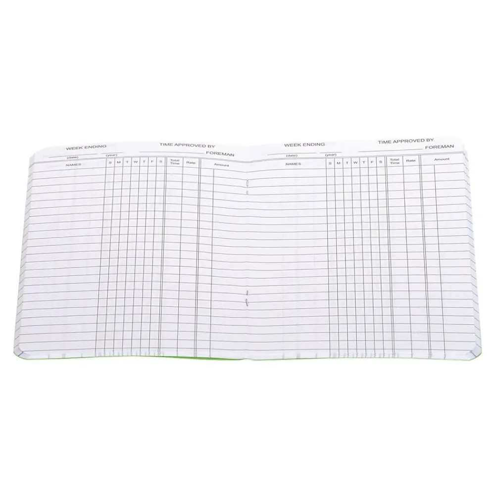 Accounting & Record Journals*Wilson Jones Foreman's Time Book, 4.25" x 6.8", Green, 36 Sheets/Book (S802)