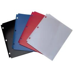 Pocket Folders|Wilson Jones Snapper 3-Hole Punched 2 Pockets Portfolio Folder, Assorted Colors (ACC40023)