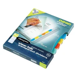 Dividers|Wilson Jones View-Tab Filing Dividers, Letter Size, Multicolor, 5/Pack(W55567)