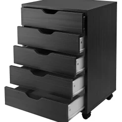 Storage Cabinets*Winsome Halifax 5-Drawer Storage Cabinet, Black (20519)