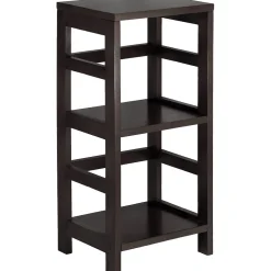Bookcases*Winsome Leo Solid/Composite Wood 2-Tier Narrow Storage Shelf, Espresso