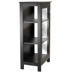 Bookcases*Winsome Poppy Display Cabinet with 3-Sided Tempered Glass, 47.2"H, Black (20523)