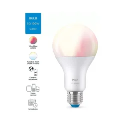 Philips WiZ 100W Equivalent A21 LED Smart Bulb, White (603514)