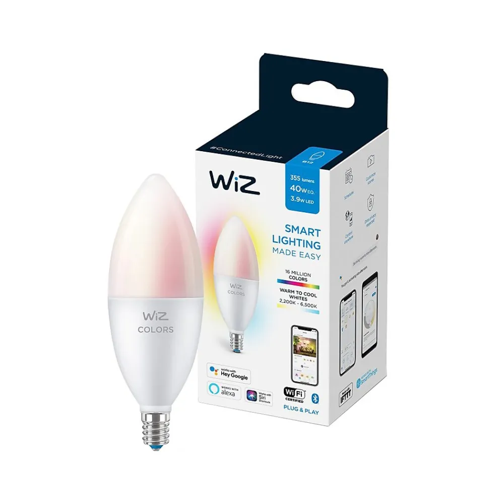 Philips WiZ 40W Equivalent E12 LED Smart Bulb, White (603522)