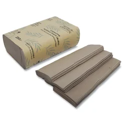 World Centric 100 Percent PCW Recycled Multifold Paper Towels, 1-Ply, Natural, 250/Pack, 16 Packs/Carton (WORTWPAMF)