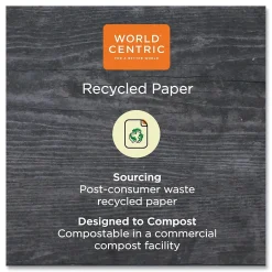 World Centric 100 Percent PCW Recycled Multifold Paper Towels, 1-Ply, Natural, 250/Pack, 16 Packs/Carton (WORTWPAMF)