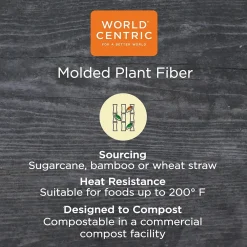 World Centric Fiber Trays, PLA Lined, PFAS Free, 8.3 x 4.9 x 0.7, Natural, 500/Carton