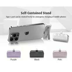 USB-C Power Bank, 5000 mAh, Pink (WED02)<Worryfree Gadgets Best