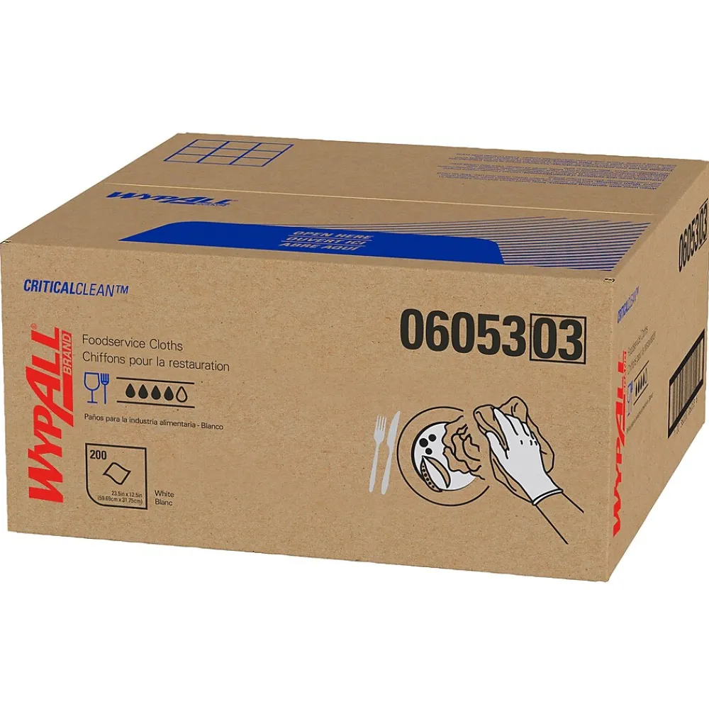 CriticalClean Foodservice Cloths, 12.5" x 23.5", White, 200 Sheets/Box (06053)<WypAll Online