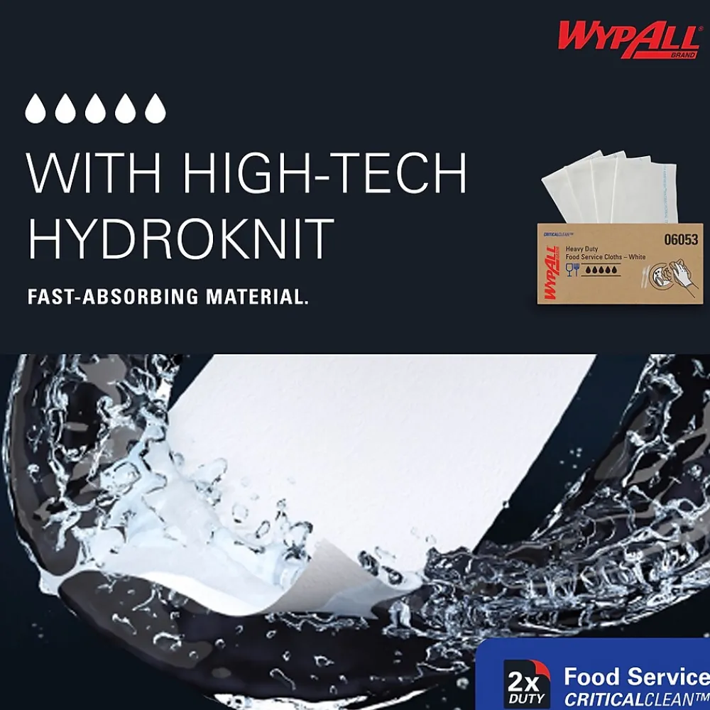 CriticalClean Foodservice Cloths, 12.5" x 23.5", White, 200 Sheets/Box (06053)<WypAll Online