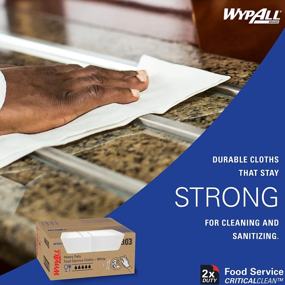 CriticalClean Foodservice Cloths, 12.5" x 23.5", White, 200 Sheets/Box (06053)<WypAll Online