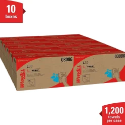 GeneralClean L30 Cleaning Cloths, 10" x 10.8", White, 12 Sheets/Box, 10 Boxes/Carton (03086)<WypAll