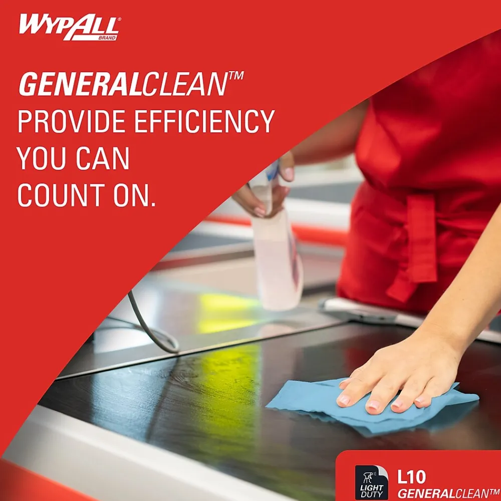 GeneralClean L10 Nylon Cleaning Wipers, 10.25" x 9.1", Blue, 224 Wipers/Box, 10/Carton (05123)<WypAll Sale