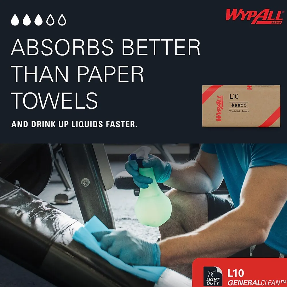 GeneralClean L10 Nylon Cleaning Wipers, 10.25" x 9.1", Blue, 224 Wipers/Box, 10/Carton (05123)<WypAll Sale