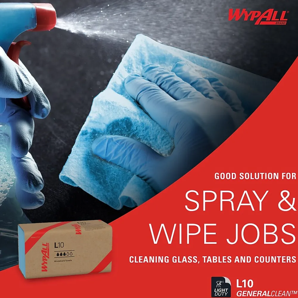GeneralClean L10 Nylon Cleaning Wipers, 10.25" x 9.1", Blue, 224 Wipers/Box, 10/Carton (05123)<WypAll Sale