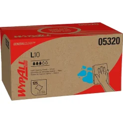 GeneralClean L10 Paper Cleaning Wipers, 10.5" x 9", White, 125 Wipers/Box (05320)<WypAll Sale