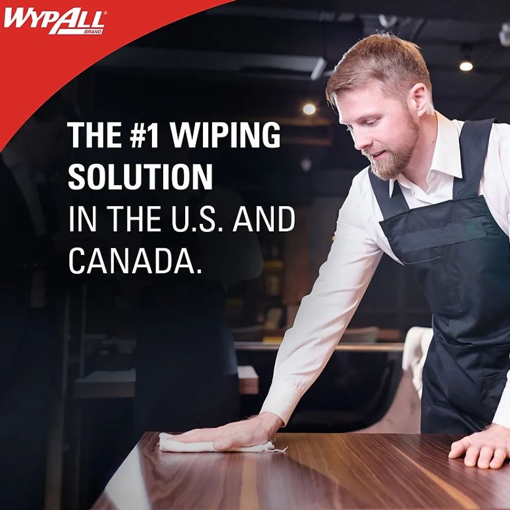 GeneralClean X60 Fabric Cleaning Wipers, 16.8" x 9.1", White, 118 Wipers/Box (34790)<WypAll