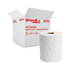 L10 Cleaning Towels, 7" x 11", White, 340 Sheets/Roll, 6 Rolls/Pack, 6/Carton (53734)<WypAll Outlet