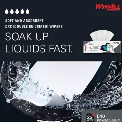 PowerClean L40 Cellulose Cleaning Wipers, 9.8