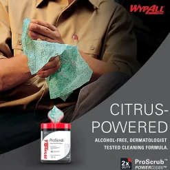 PowerClean ProScrub Fabric Cleaning Wipers, 12