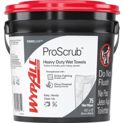 PowerClean ProScrub Fabric Cleaning Wipers, 12" x 9.5", Green, 75 Wipers/Box (91371EA)<WypAll Sale