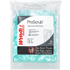 PowerClean ProScrub Fabric Cleaning Wipers, 9.5", Green, 75 Wipers/Box, 6/Carton (91367)<WypAll Best