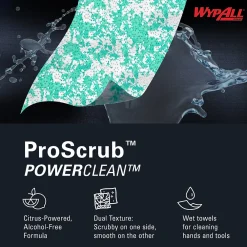 PowerClean ProScrub Fabric Cleaning Wipers, 9.5