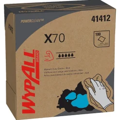 PowerClean X70 Cloths, 8.34" x 16.8", Blue, 100 Sheets/Box, 10 Boxes/Carton (41412)<WypAll Hot