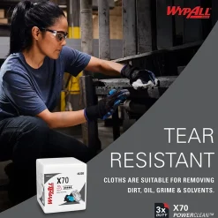 PowerClean X70 Fabric Cleaning Towels, 12, White, 12/Carton (4120050)<WypAll