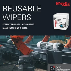 PowerClean X70 Fabric Cleaning Towels, 12, White, 12/Carton (4120050)<WypAll