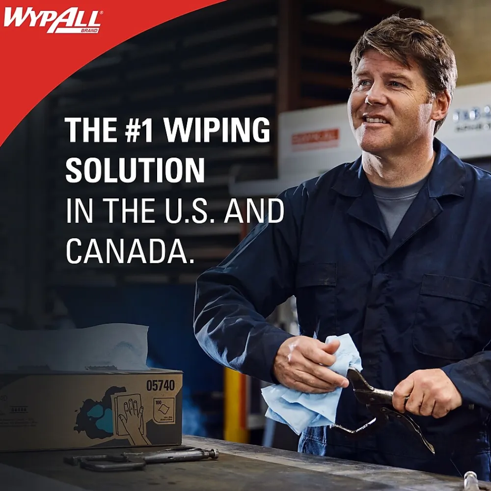 PowerClean X70 Fabric Cleaning Wipers, 13.3" x 13.4", White, 870 Sheets/Roll (41600)<WypAll Clearance