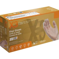 Powder Free Vinyl Gloves, Latex Free, Clear, Large, 100/Box, 10 Boxes/Carton (GP46100-CC)<X3 Discount