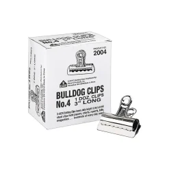 Clips & Fasteners|X-ACTO #4 Bulldog Clips, Metallic, 12/Box (2004)