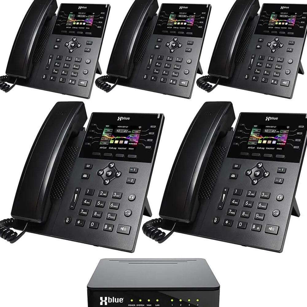 XBLUE QB1 14-Line Corded Conference Telephone, Black (QB1-IP8G-4X5)
