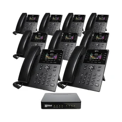XBLUE QB1 14-Line Corded Conference Telephone System Bundle, Black (qb1-ip8g-4x9)