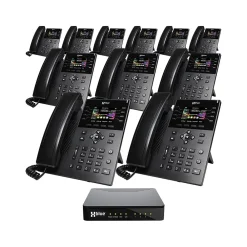 XBLUE QB1 14-Line Corded Conference Telephone System Bundle, Black (qb1-ip8g-4x11)