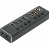 4XEM 7-Port USB-A 3.2 Gen 1 Data Hub, Black (4XUSBAHUB7PDTAA)