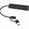 4XEM 3-Port USB-C and A with 2.5Gbps Ethernet Hub, Black (4XUSBCAHUB2A1CTAA)