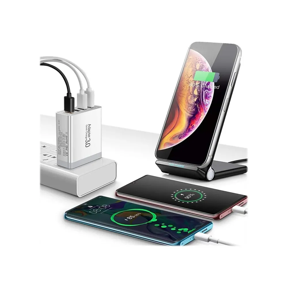 USB Adapter for Tablet/Cellular Phone, White (4XPOWER4USB)<4XEM New