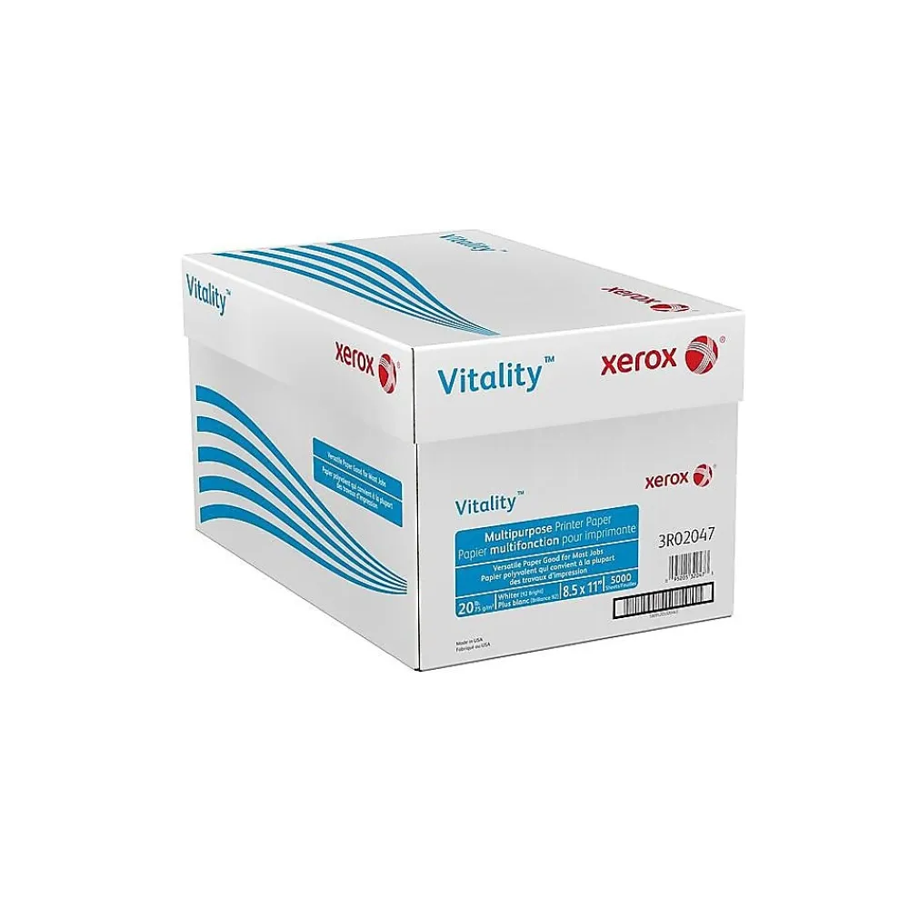 Multipurpose Paper*Xerox Vitality 8.5" x 11" Multipurpose Paper, 20 lbs., 92 Brightness, 500 Sheets/Ream, 10 Reams/Carton (3R02047)